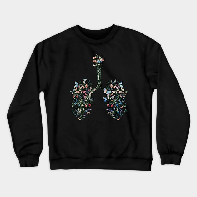 Lung Anatomy / Cancer Awareness 19 Crewneck Sweatshirt by Collagedream